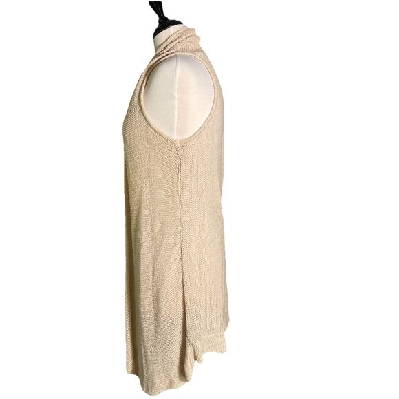 CAbi Open Cardigan Vest Women's M Linen / Cotton Blend Knit Asymmetrical Hemline - Picture 3 of 5